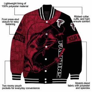 custom atlanta falcons fishing rod black jacket new arrival
