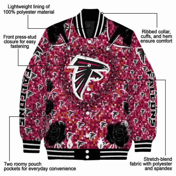 custom atlanta falcons heart explosion red jacket new arrival
