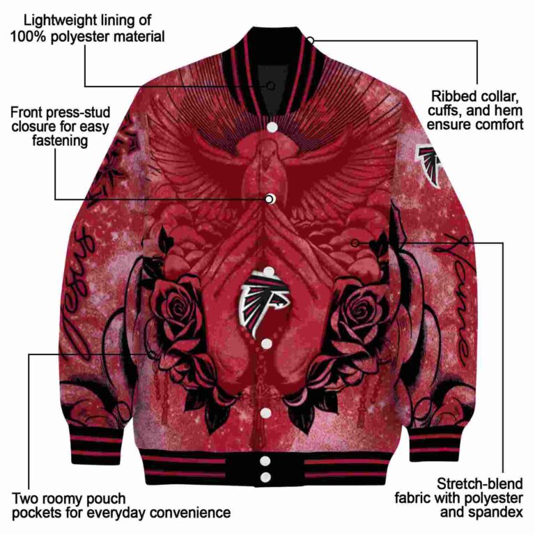 custom atlanta falcons praying hands red jacket new arrival