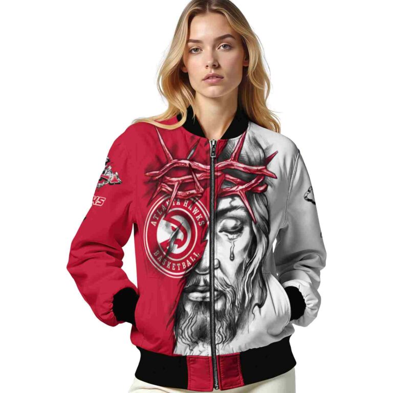custom atlanta hawks jesus tears red white jacket latest model
