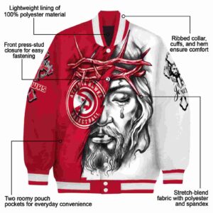 custom atlanta hawks jesus tears red white jacket new arrival
