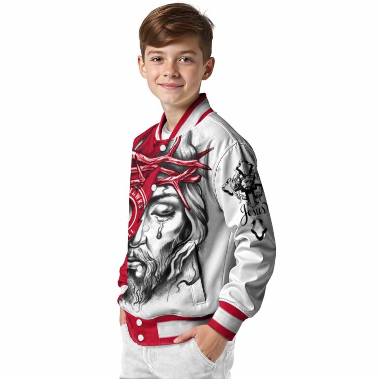 custom atlanta hawks jesus tears red white jacket trendy