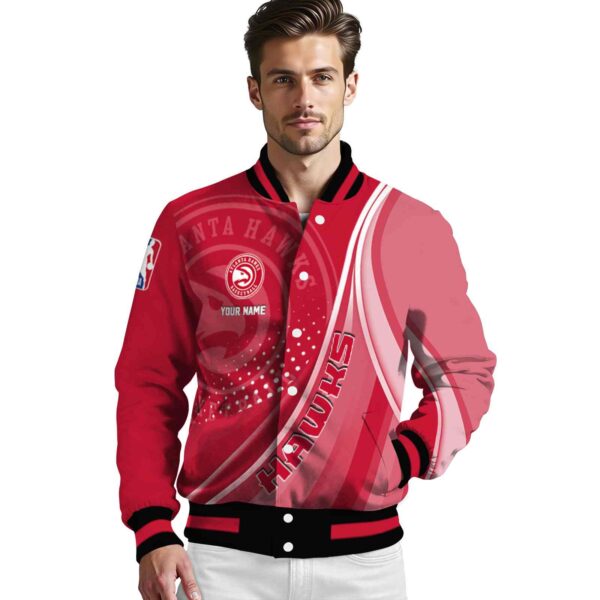 custom atlanta hawks wave patterns red jacket high quality