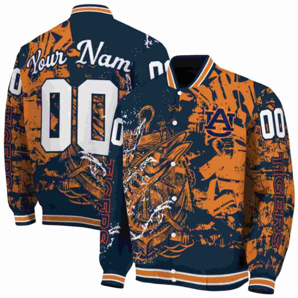 custom auburn tigers fishing art navy blue jacket fashion forward