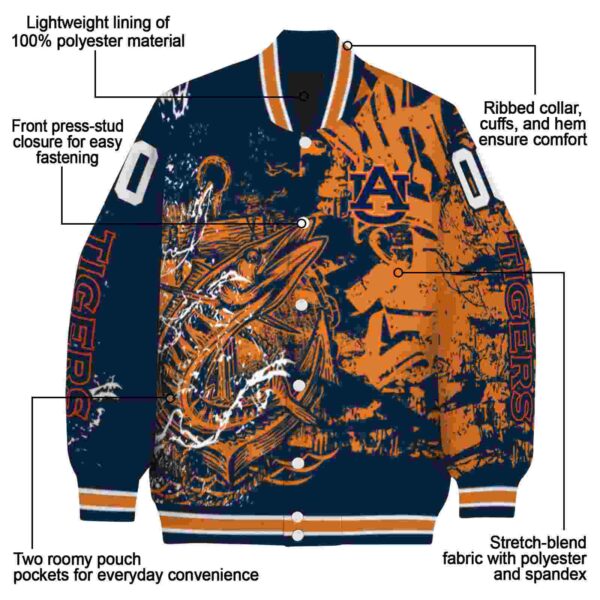 custom auburn tigers fishing art navy blue jacket new arrival