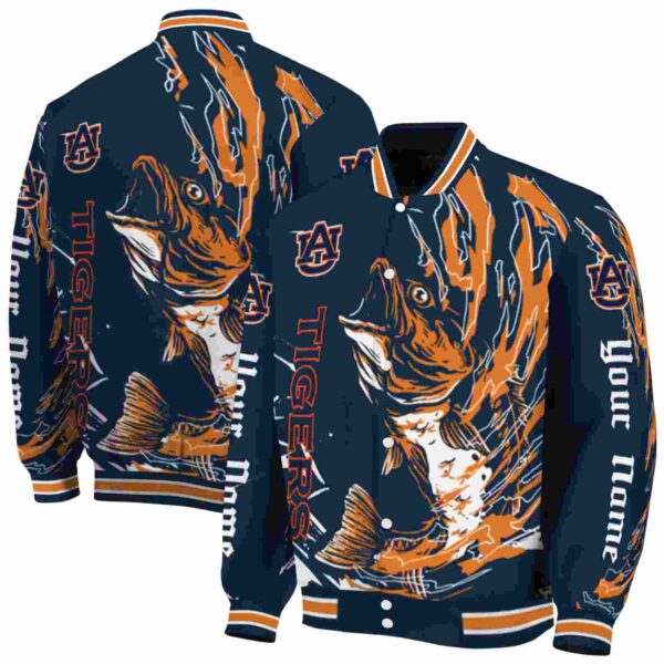 custom auburn tigers fishing passion navy blue white jacket fashion forward