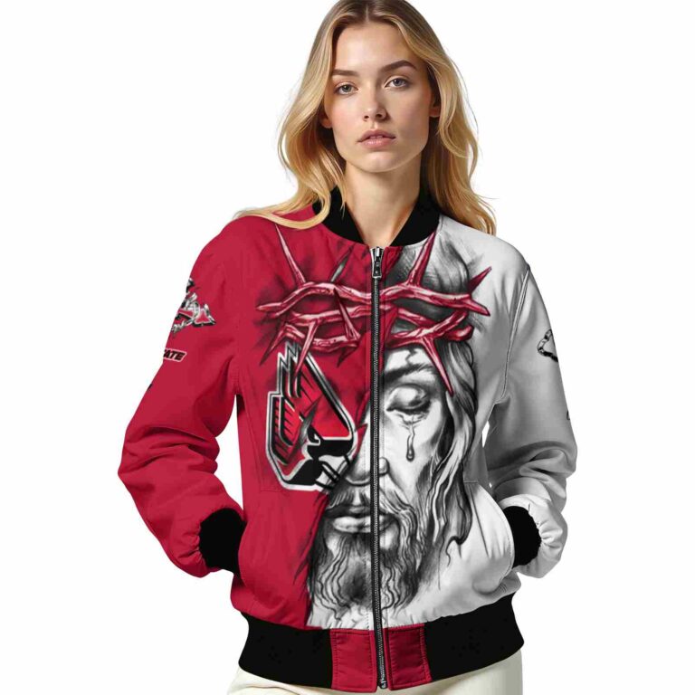 custom ball state cardinals jesus tears red white jacket latest model