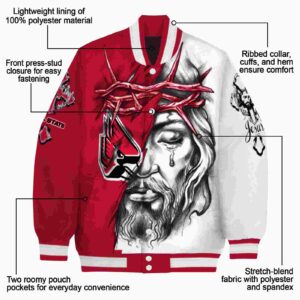 custom ball state cardinals jesus tears red white jacket new arrival
