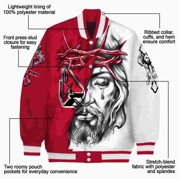 custom ball state cardinals jesus tears red white jacket new arrival