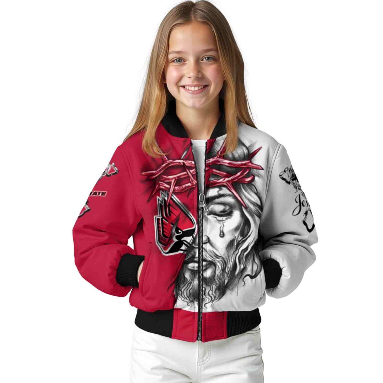 custom ball state cardinals jesus tears red white jacket top rated