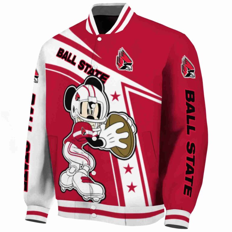 custom ball state cardinals mickey football red white jacket best selling