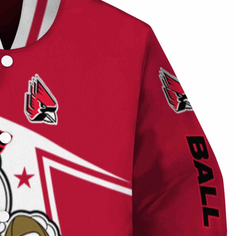 custom ball state cardinals mickey football red white jacket premium grade