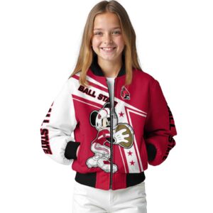 custom ball state cardinals mickey football red white jacket top rated