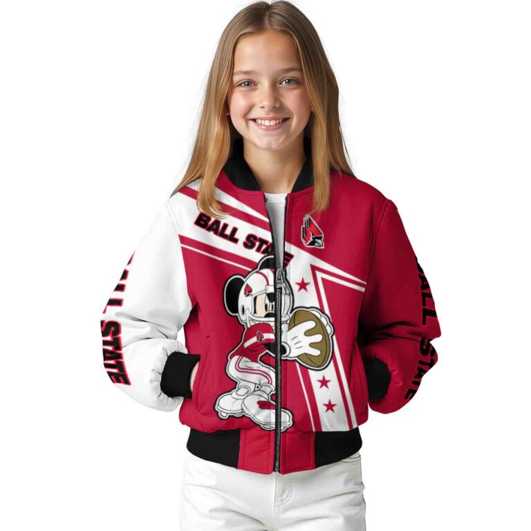 custom ball state cardinals mickey football red white jacket top rated