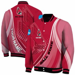 custom ball state cardinals wave patterns red jacket fashion forward