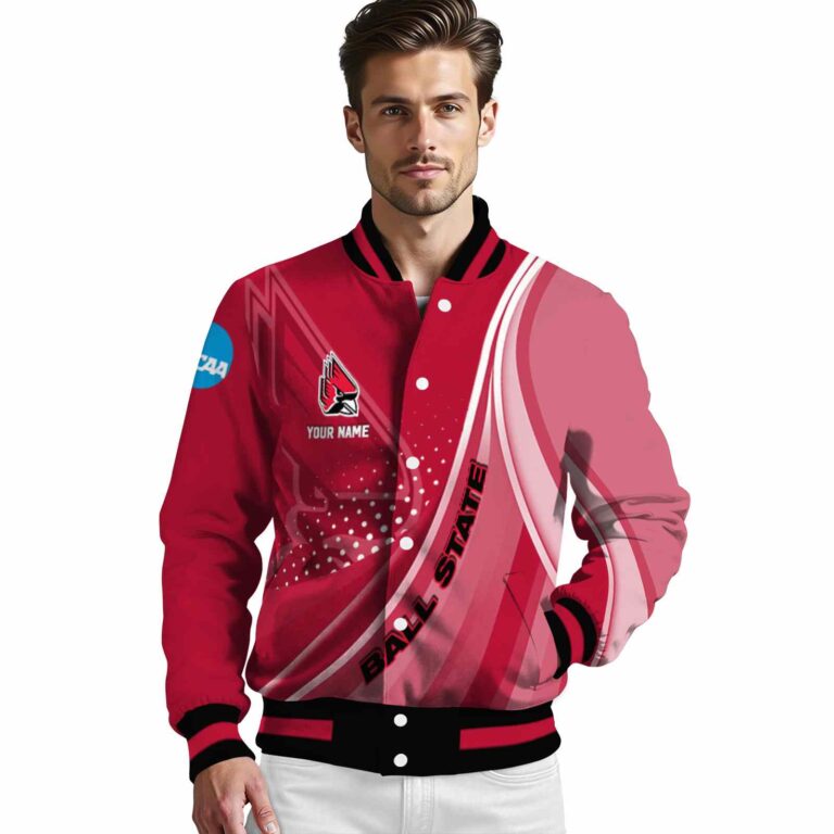 custom ball state cardinals wave patterns red jacket high quality