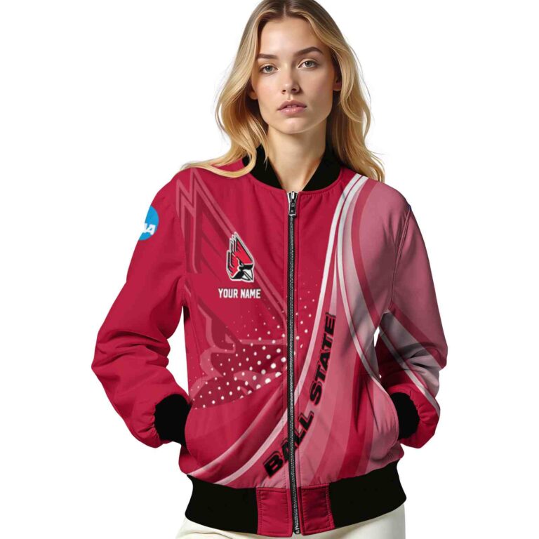 custom ball state cardinals wave patterns red jacket latest model