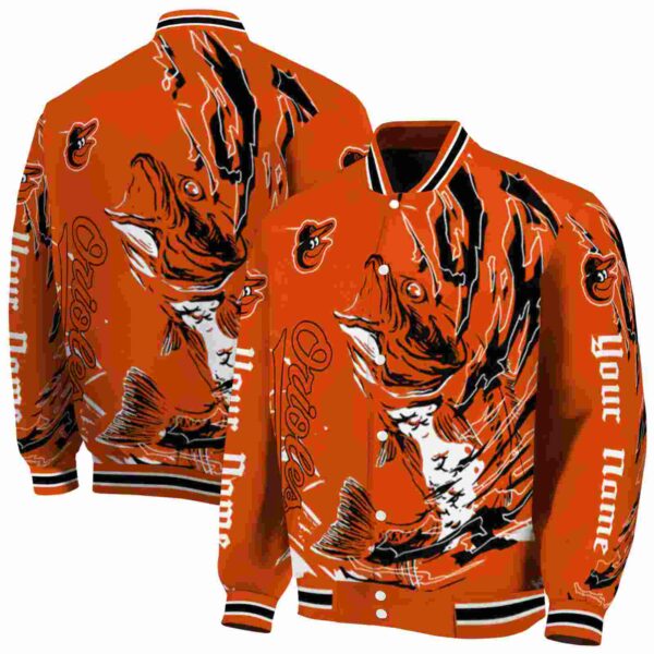 custom baltimore orioles fishing passion orange white jacket fashion forward
