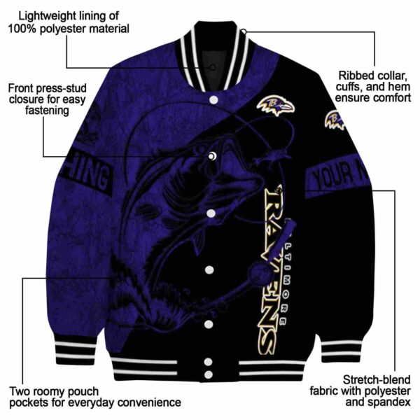 custom baltimore ravens fishing rod black jacket new arrival