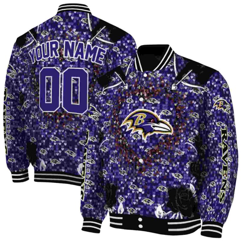 custom baltimore ravens heart explosion purple jacket fashion forward