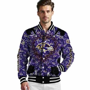 custom baltimore ravens heart explosion purple jacket high quality