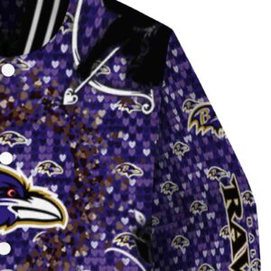 custom baltimore ravens heart explosion purple jacket premium grade