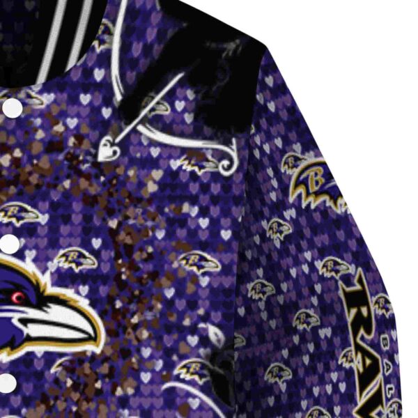 custom baltimore ravens heart explosion purple jacket premium grade