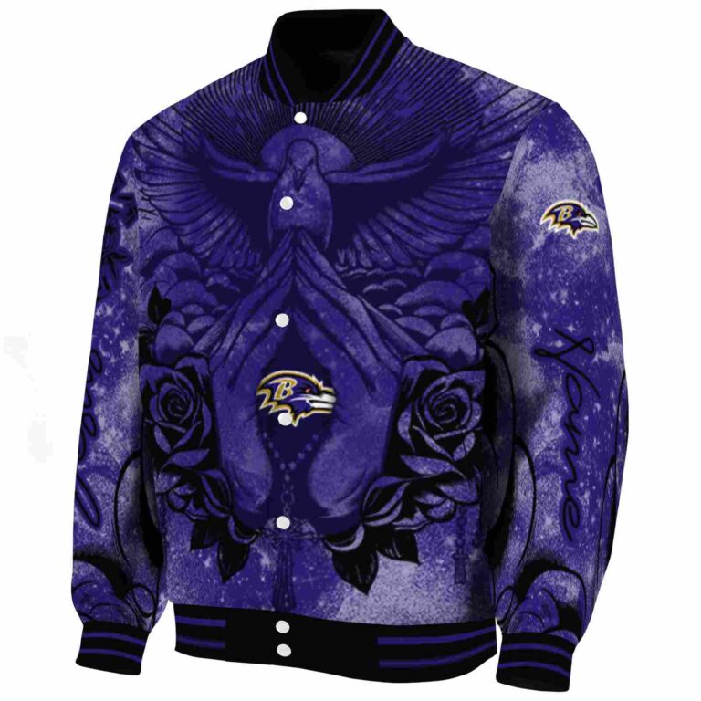 custom baltimore ravens praying hands purple jacket best selling