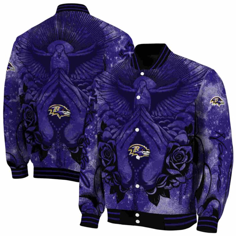 custom baltimore ravens praying hands purple jacket fashion forward