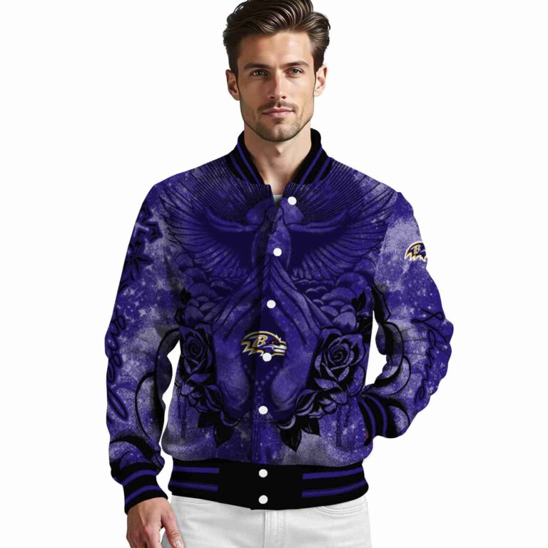 custom baltimore ravens praying hands purple jacket high quality