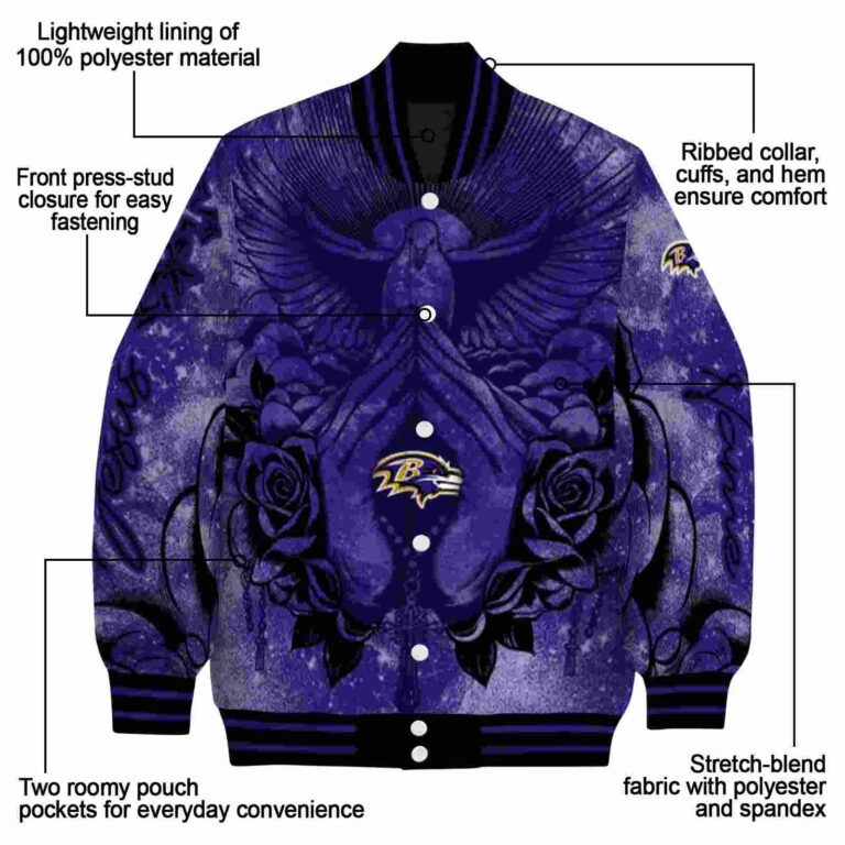 custom baltimore ravens praying hands purple jacket new arrival