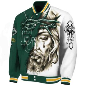 custom baylor bears jesus tears green white jacket best selling