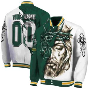 custom baylor bears jesus tears green white jacket fashion forward