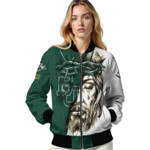 custom baylor bears jesus tears green white jacket latest model