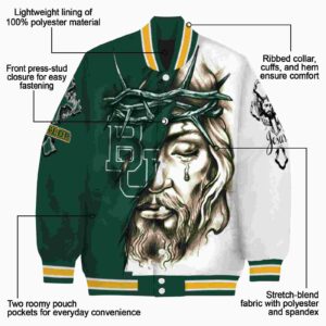 custom baylor bears jesus tears green white jacket new arrival