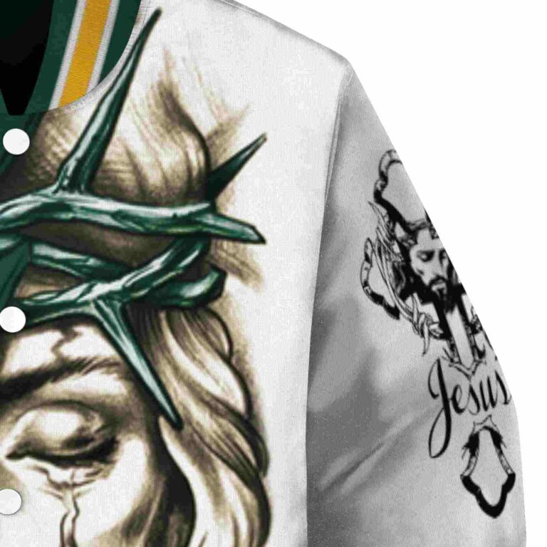 custom baylor bears jesus tears green white jacket premium grade