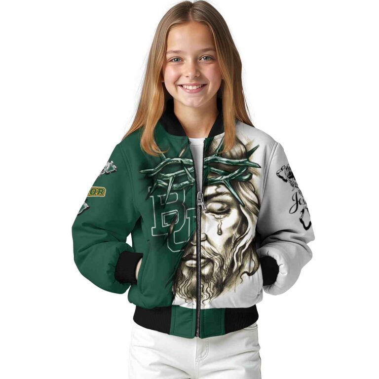custom baylor bears jesus tears green white jacket top rated