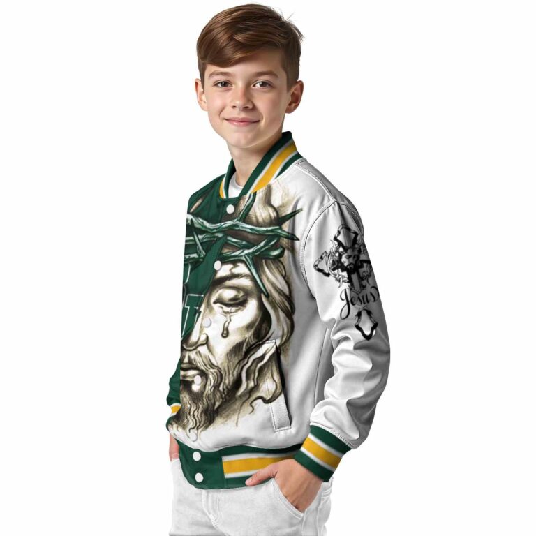 custom baylor bears jesus tears green white jacket trendy