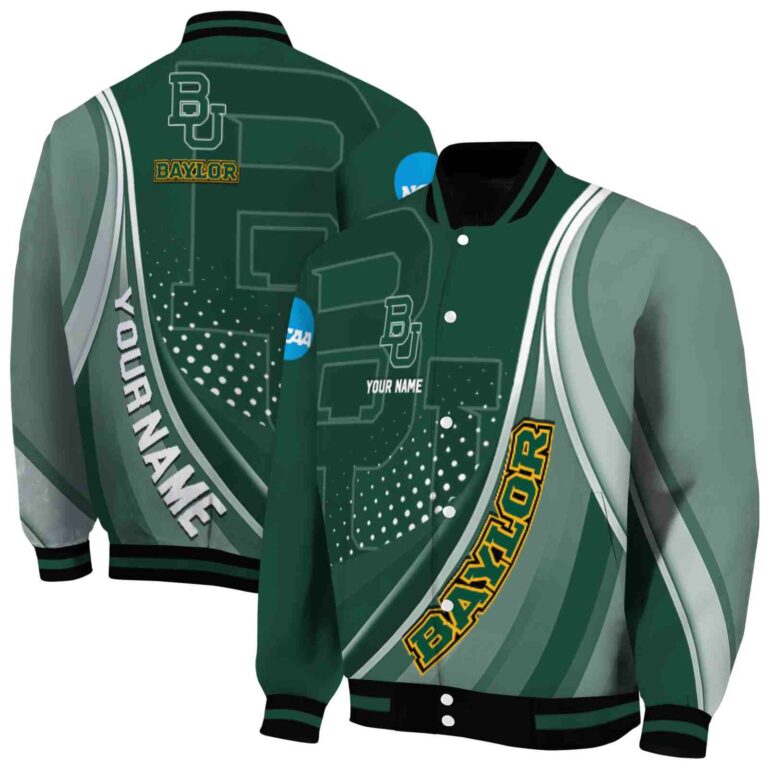 custom baylor bears wave patterns green jacket fashion forward