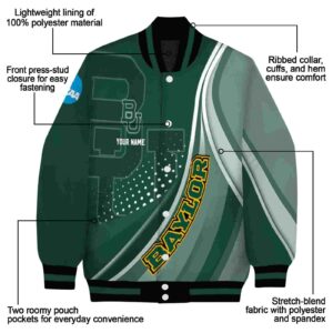 custom baylor bears wave patterns green jacket new arrival