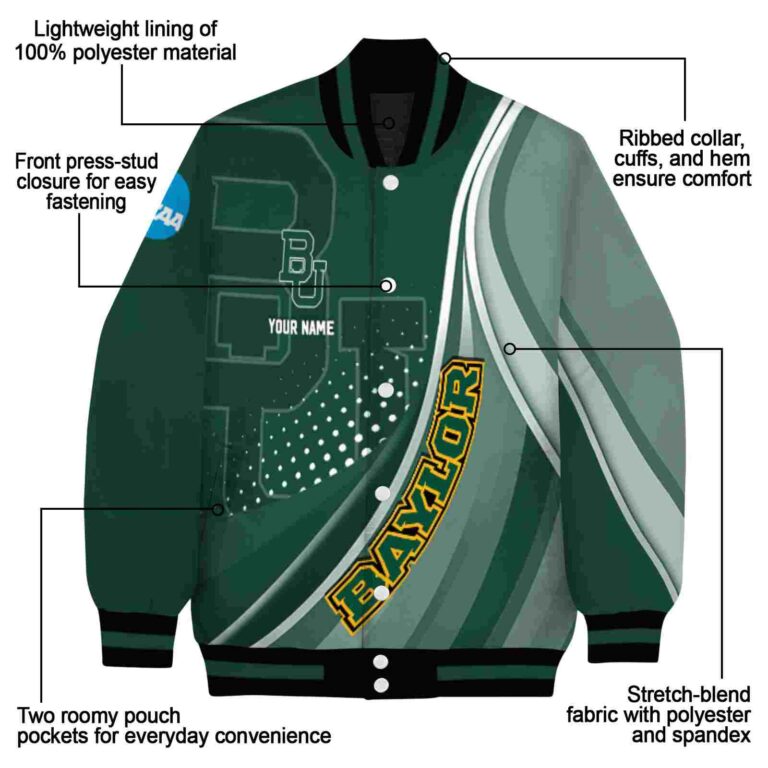 custom baylor bears wave patterns green jacket new arrival