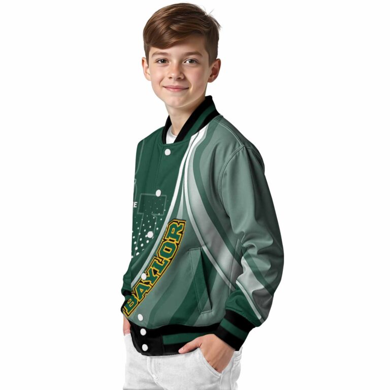 custom baylor bears wave patterns green jacket trendy