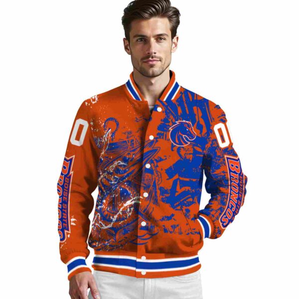 custom boise state broncos fishing art orange jacket high quality
