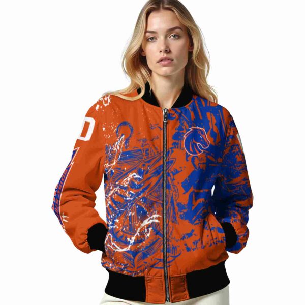 custom boise state broncos fishing art orange jacket latest model