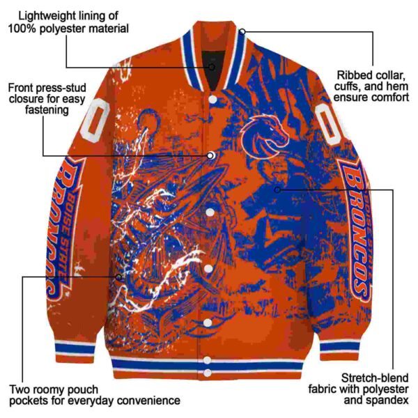 custom boise state broncos fishing art orange jacket new arrival
