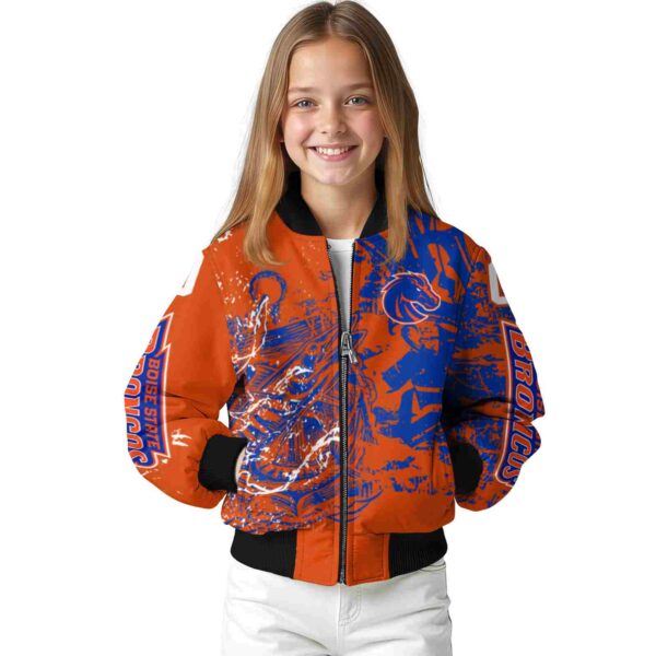 custom boise state broncos fishing art orange jacket top rated