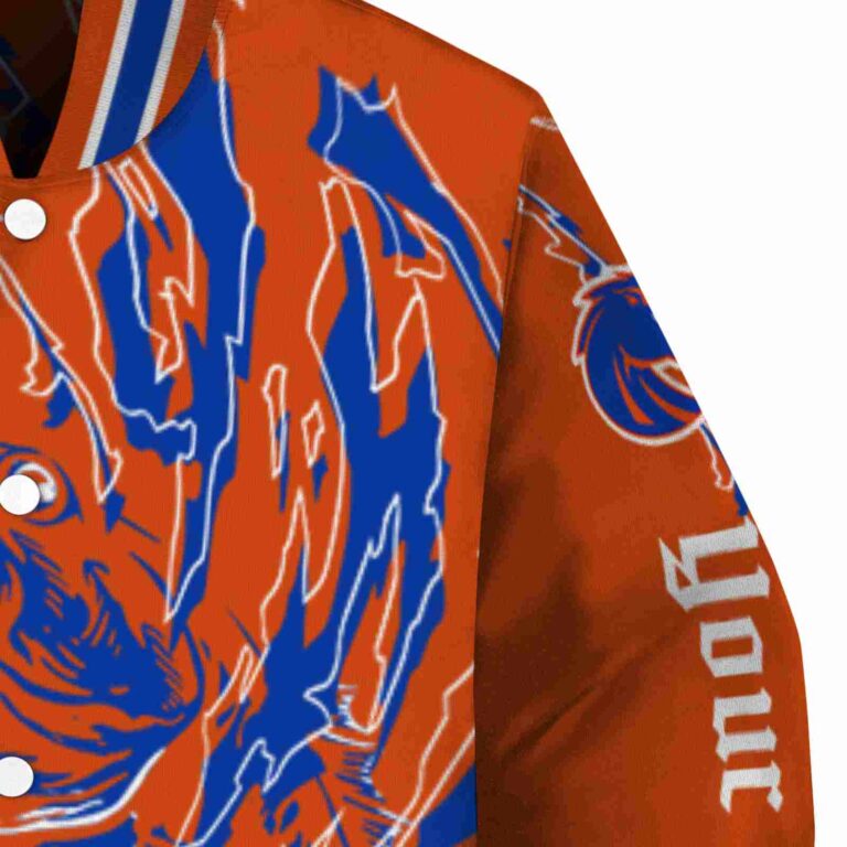 custom boise state broncos fishing passion orange white jacket premium grade
