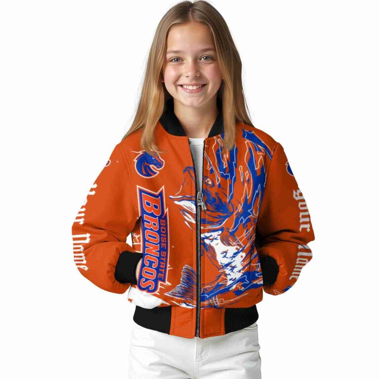 custom boise state broncos fishing passion orange white jacket top rated