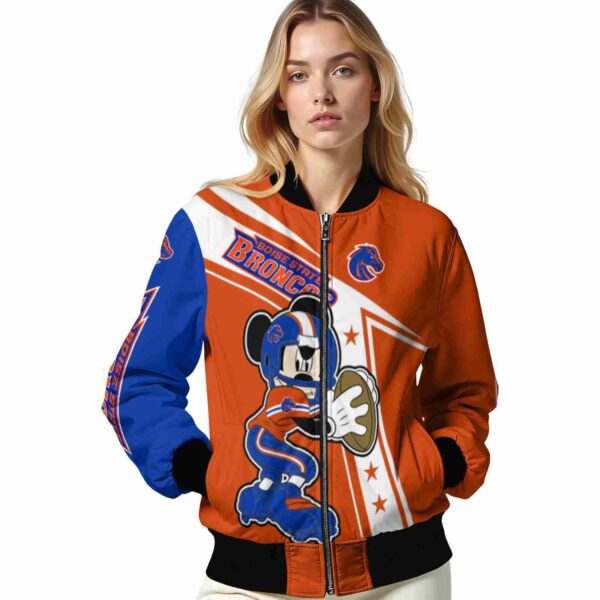 custom boise state broncos mickey football orange white jacket latest model