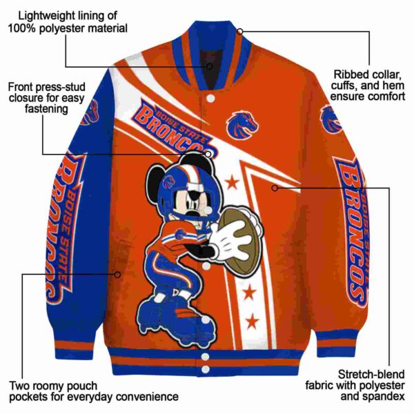 custom boise state broncos mickey football orange white jacket new arrival